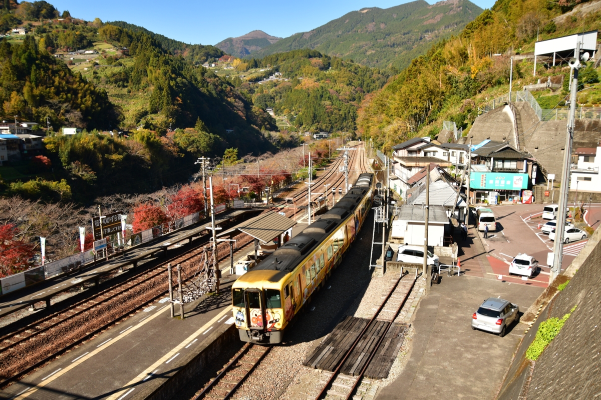 鉄道写真・紅葉・撮影地：土讃線・大歩危