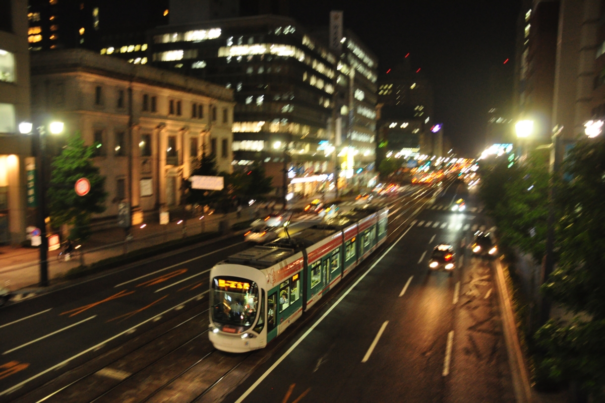 撮影・夕景・夜景・広島電鉄・広電宇品線・本通－袋町