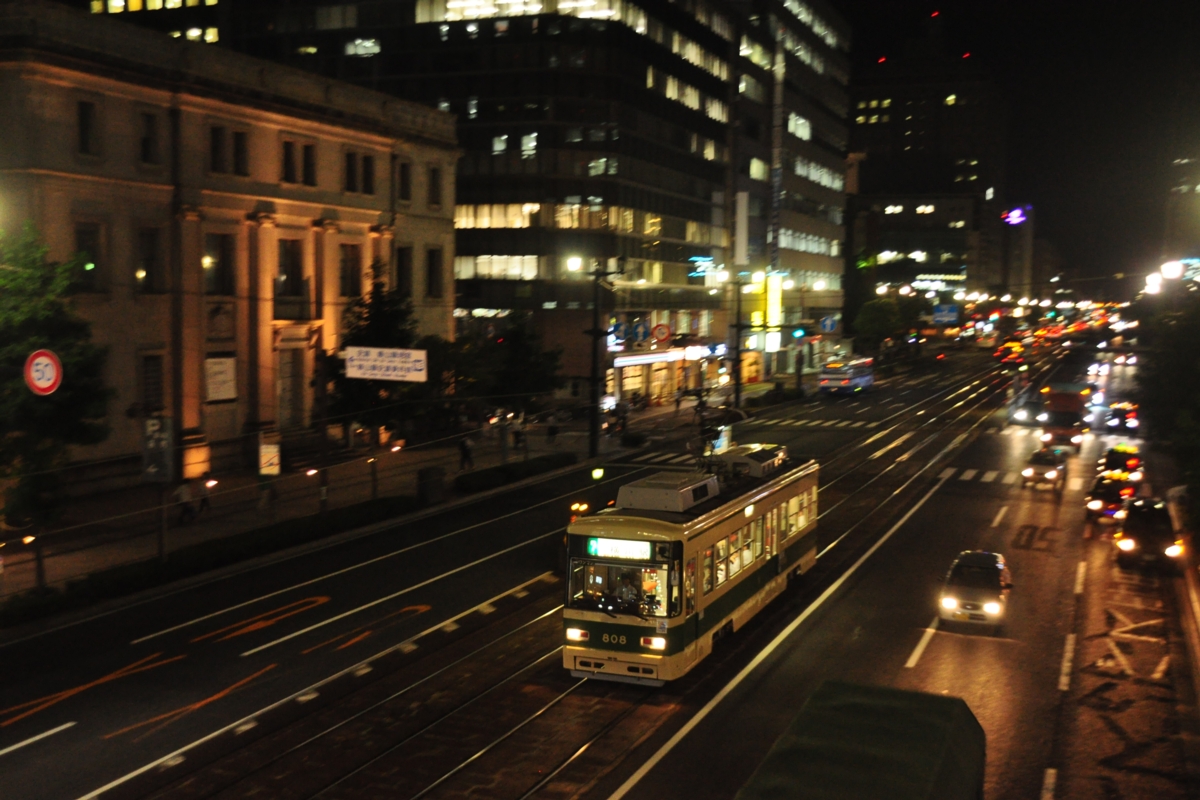 撮影・夕景・夜景・広島電鉄・広電宇品線・本通－袋町