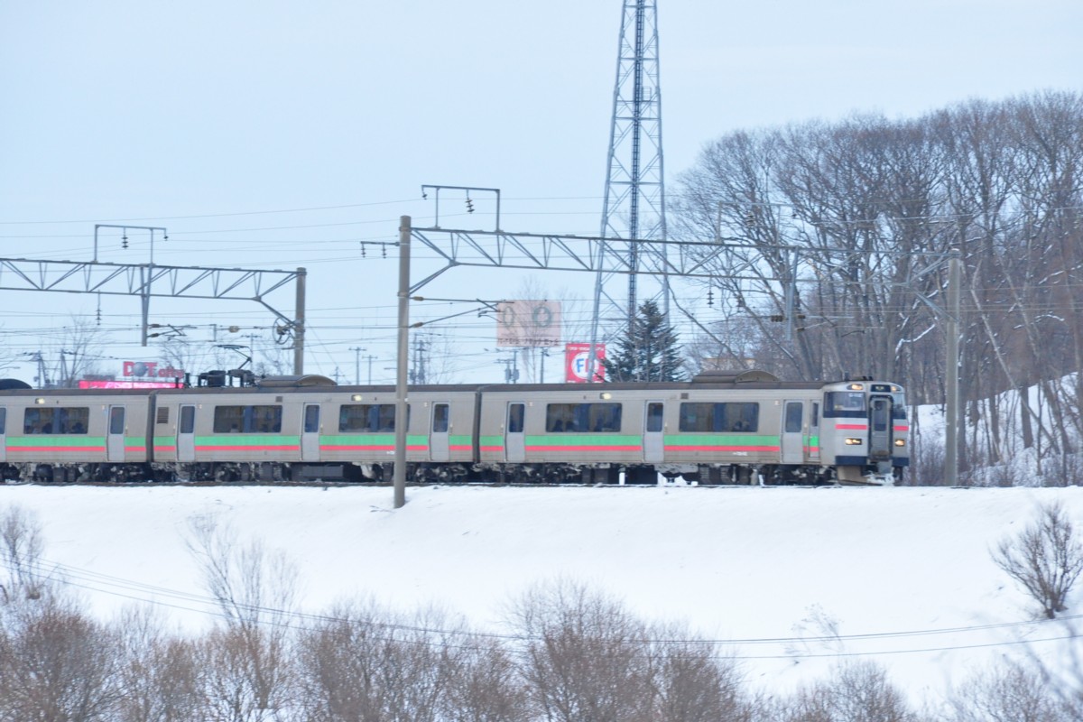 撮影・雪・千歳線・北広島－上野幌