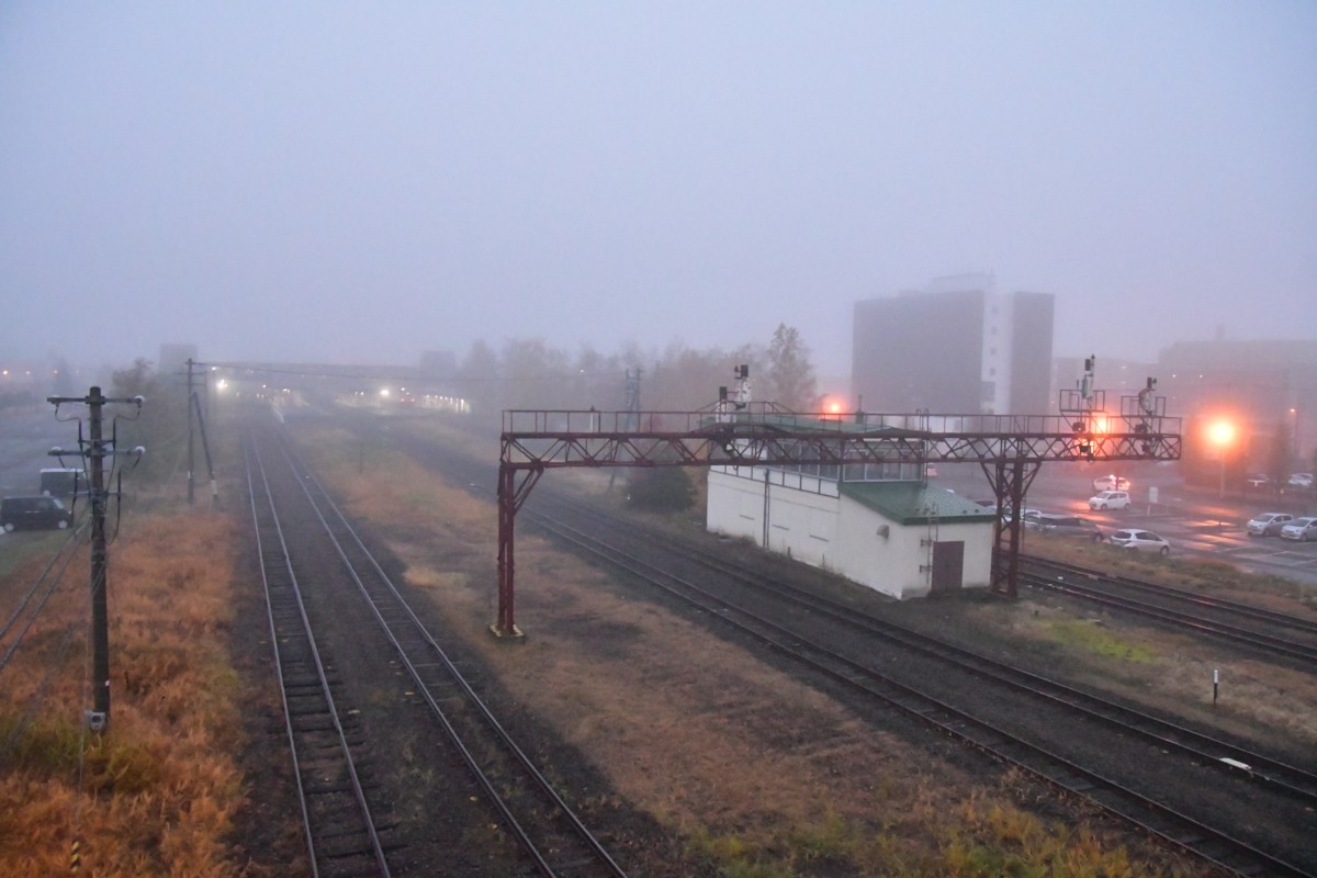 撮影・紅葉・富良野駅