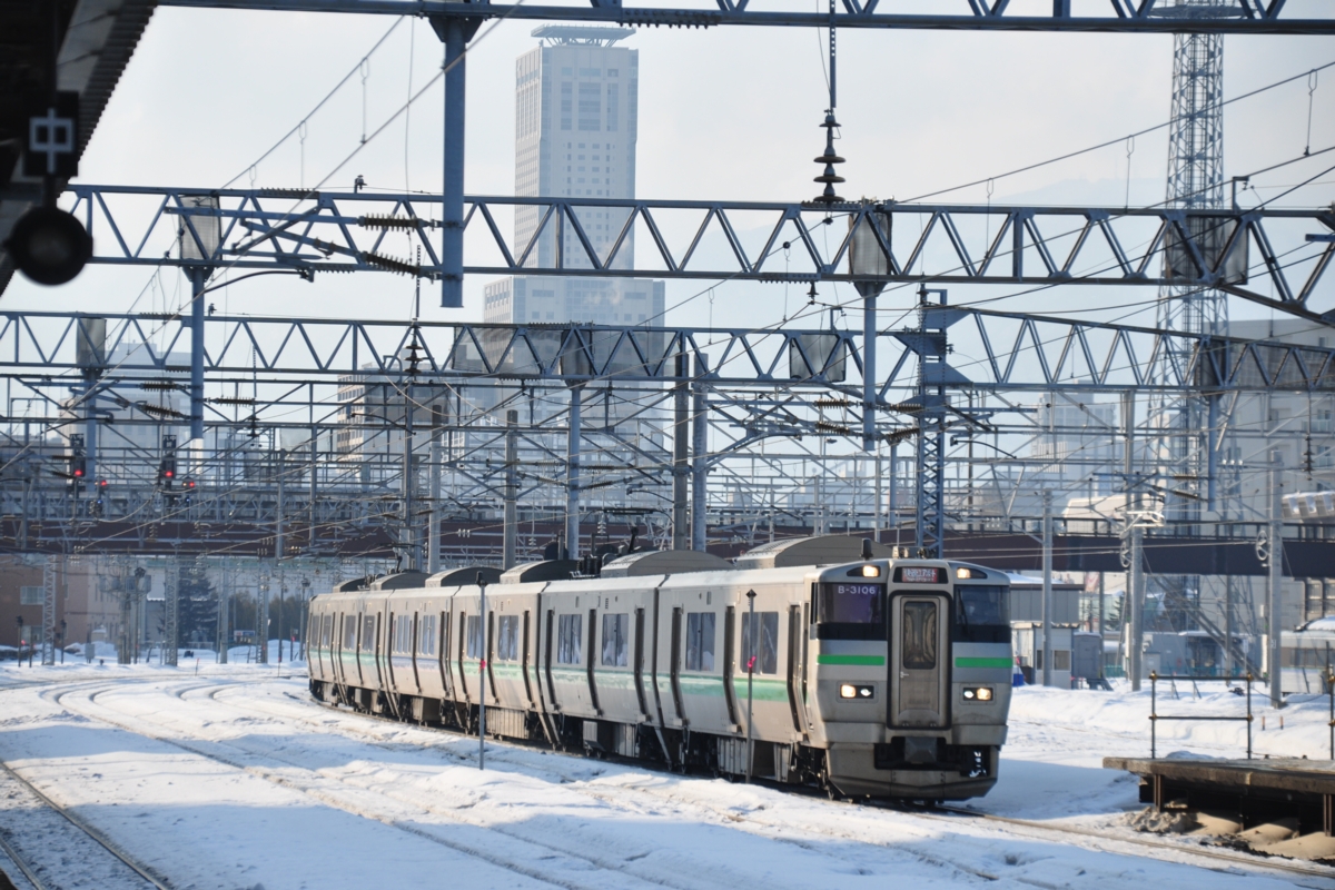 撮影・雪・函館本線・苗穂