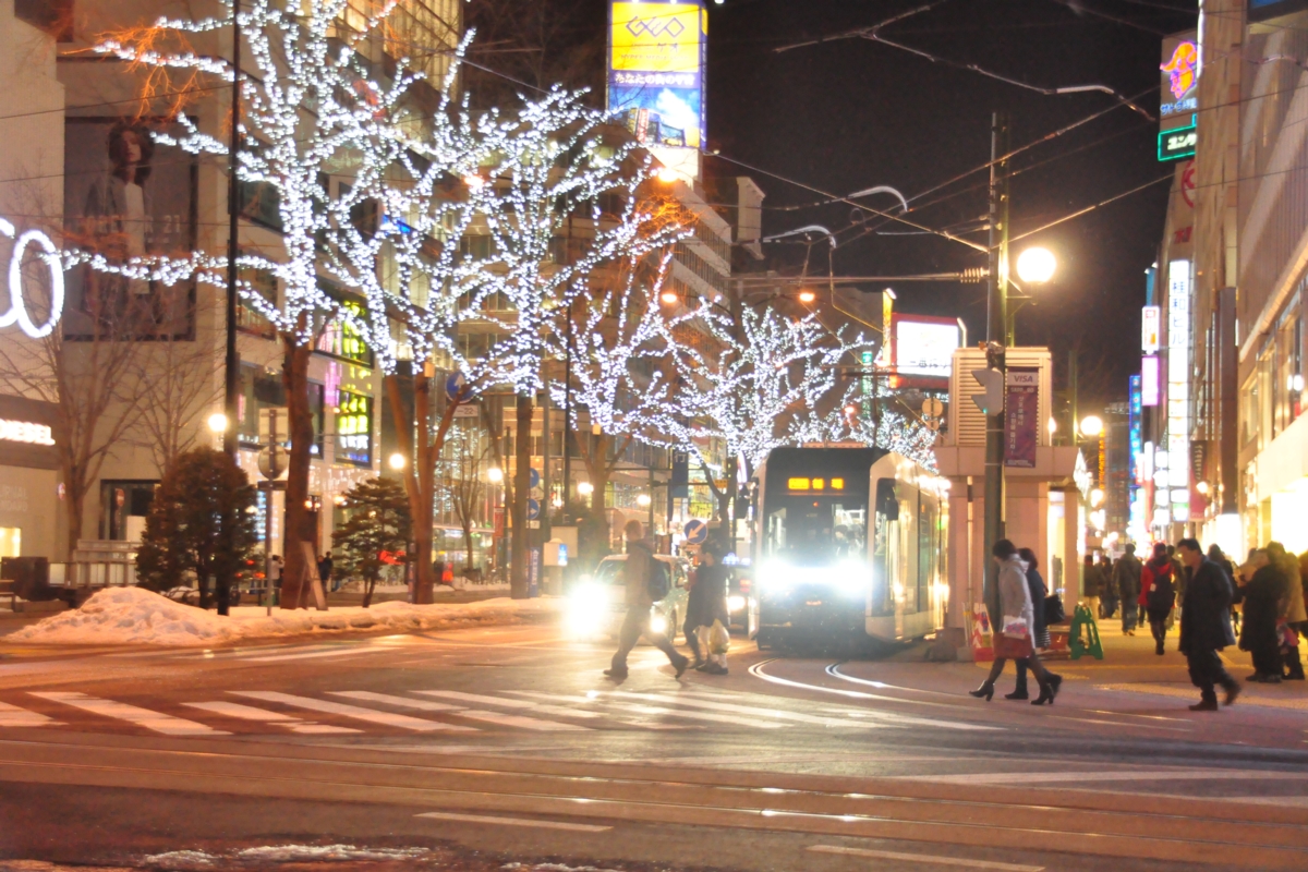 撮影・雪・札幌市電・西４丁目
