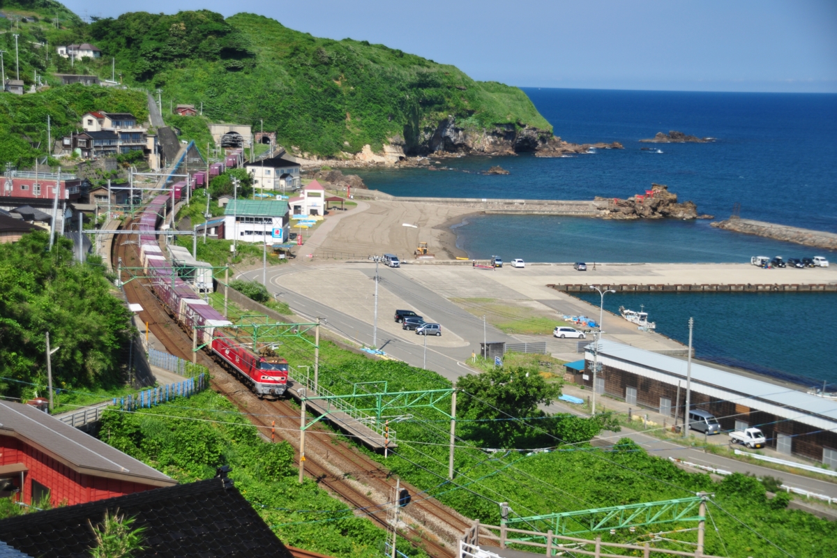 撮影・海・信越本線・笠島