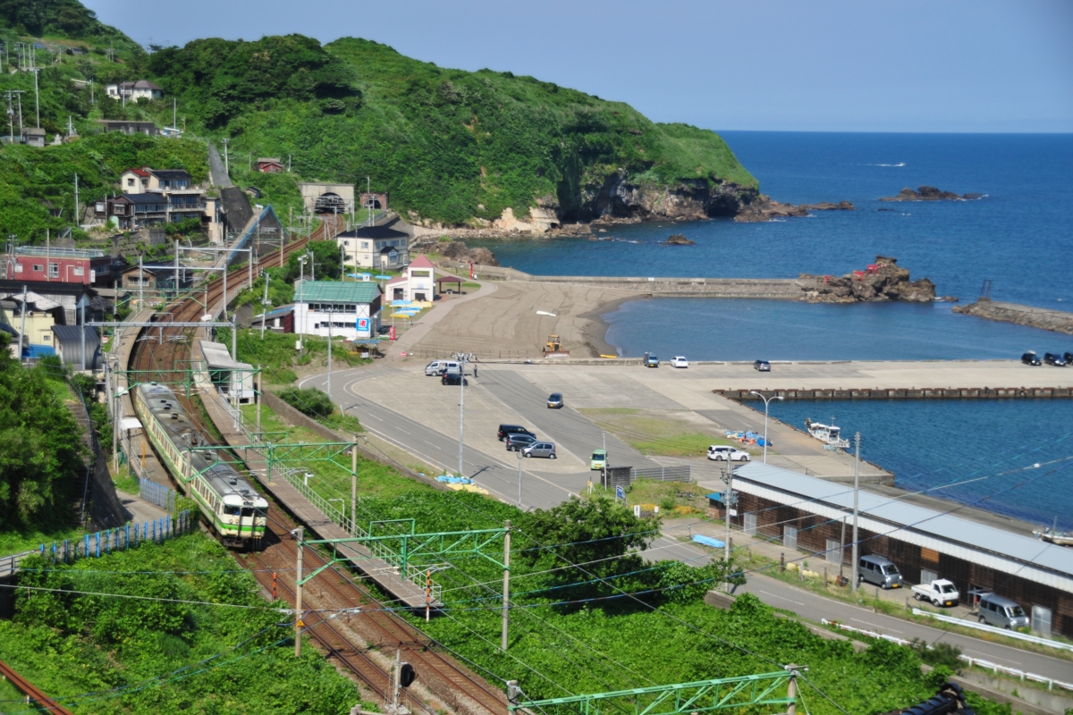 撮影・海・信越本線・笠島