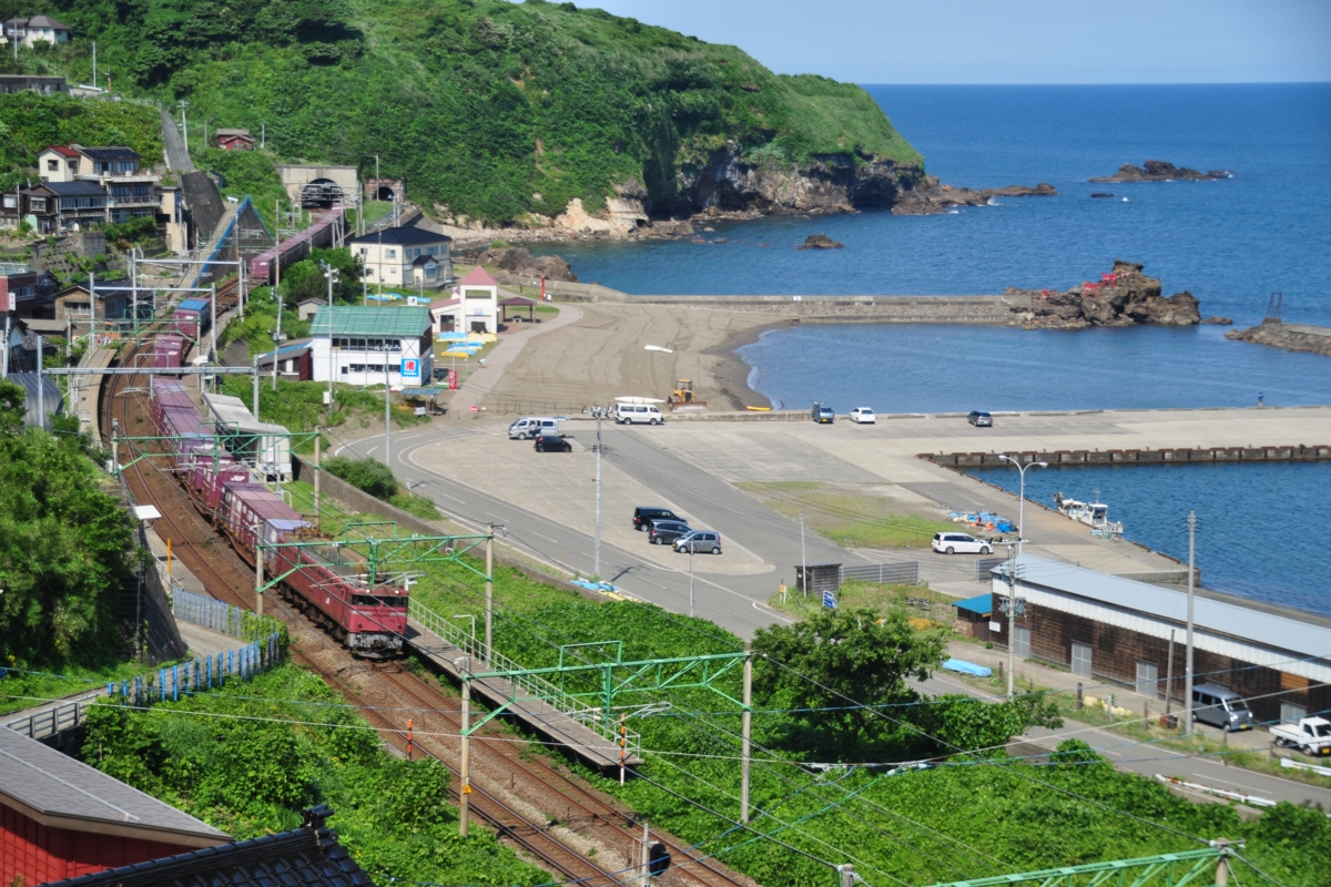 撮影・海・信越本線・笠島