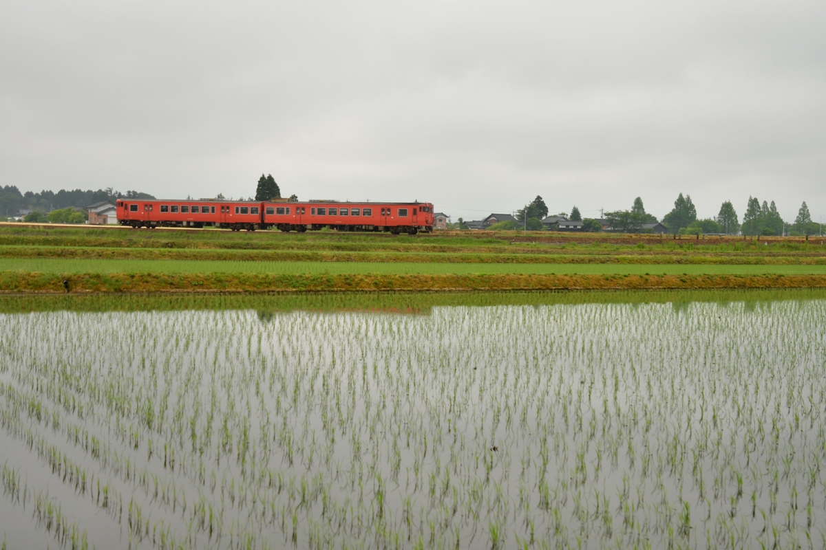 鉄道写真・田園風景・梅雨・撮影地：城端線・越中山田－城端