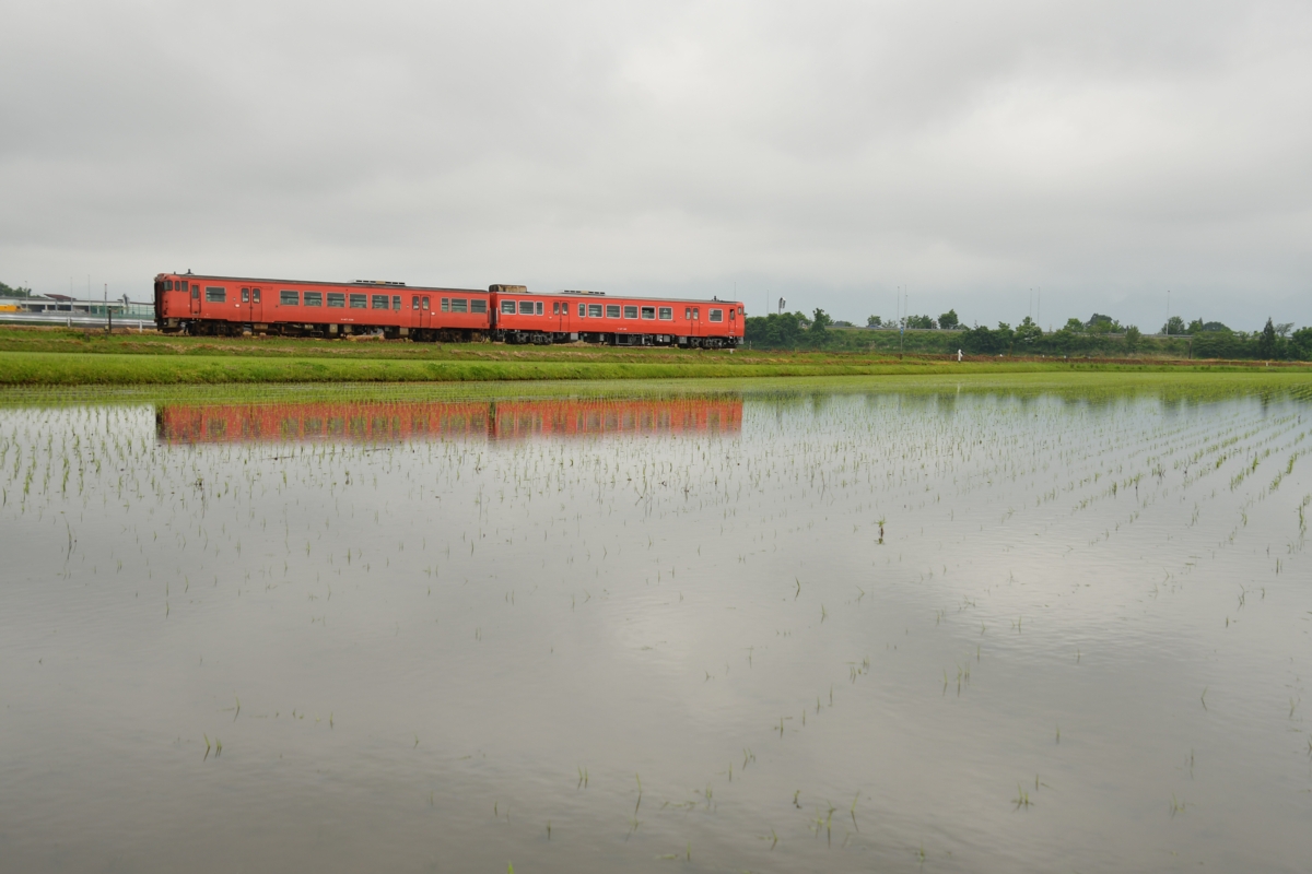 鉄道写真・田園風景・梅雨・撮影地：城端線・越中山田－城端