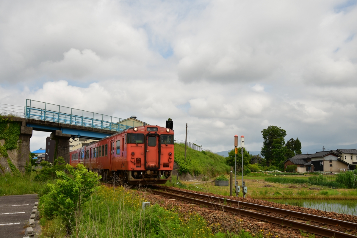 鉄道写真・田園風景・梅雨・撮影地：城端線・福野－東石黒