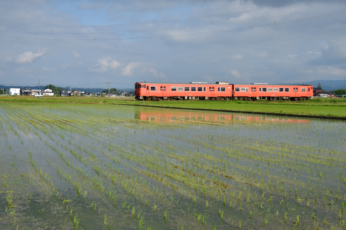 鉄道写真・田園風景・梅雨・撮影地：城端線・戸出－油田