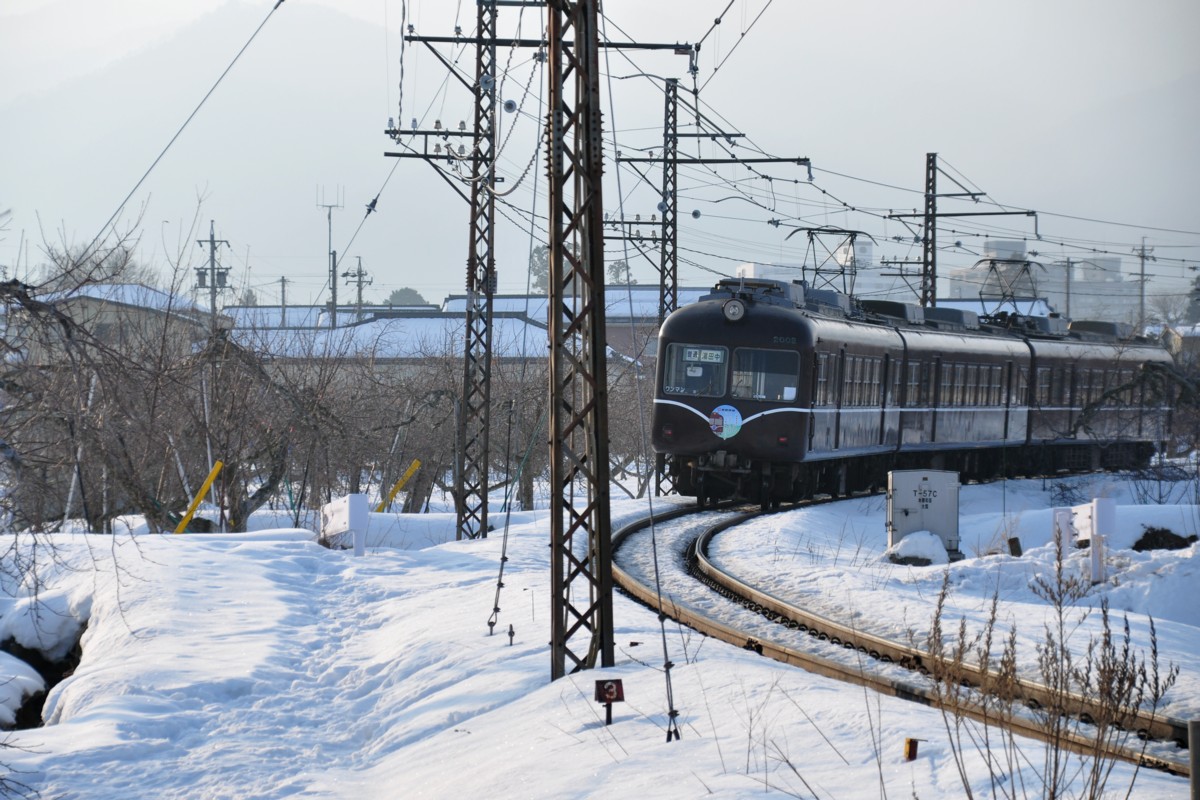 撮影・雪・長野電鉄・夜間瀬－上条