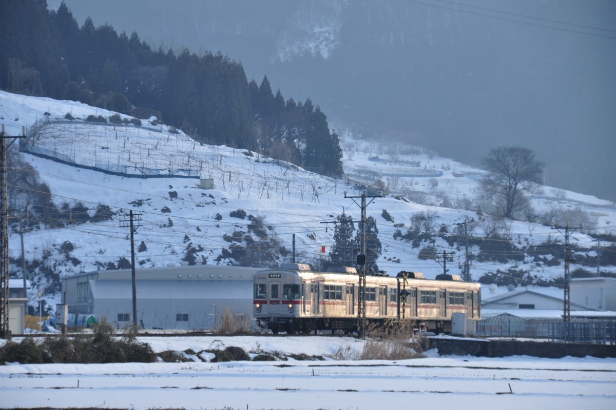 撮影・雪・長野電鉄・都住－桜沢