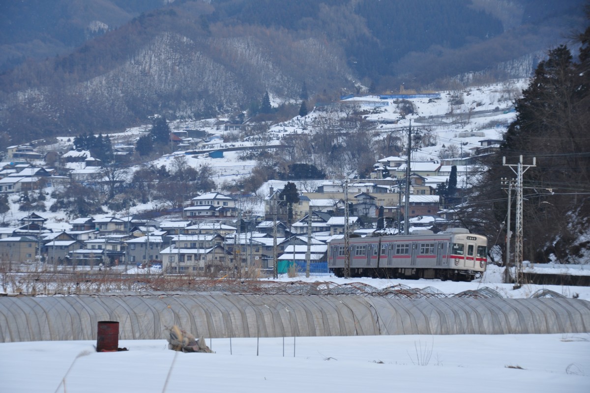 撮影・雪・長野電鉄・都住－桜沢