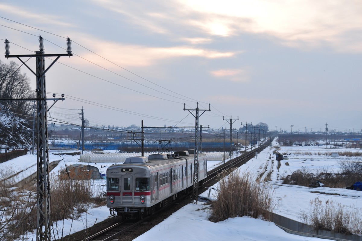 撮影・雪・長野電鉄・都住－桜沢