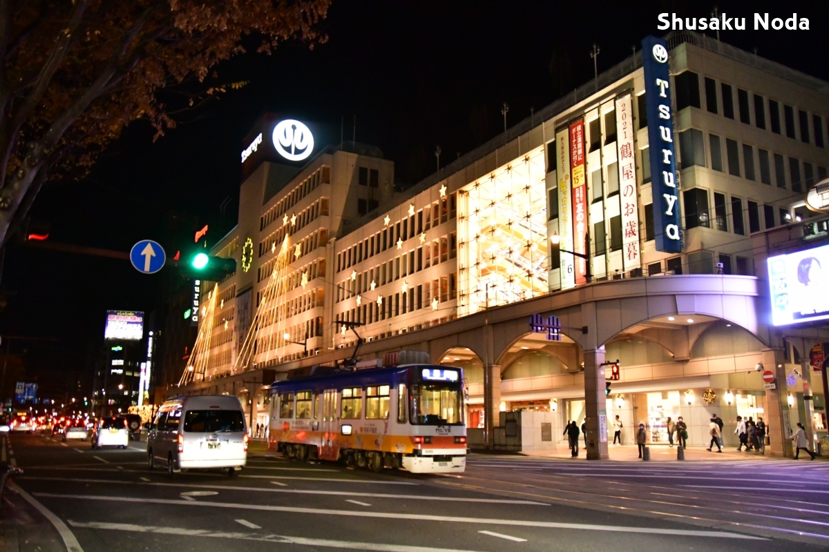 鉄道写真・夜景・路面電車・撮影地：熊本市電・通町筋－水道町