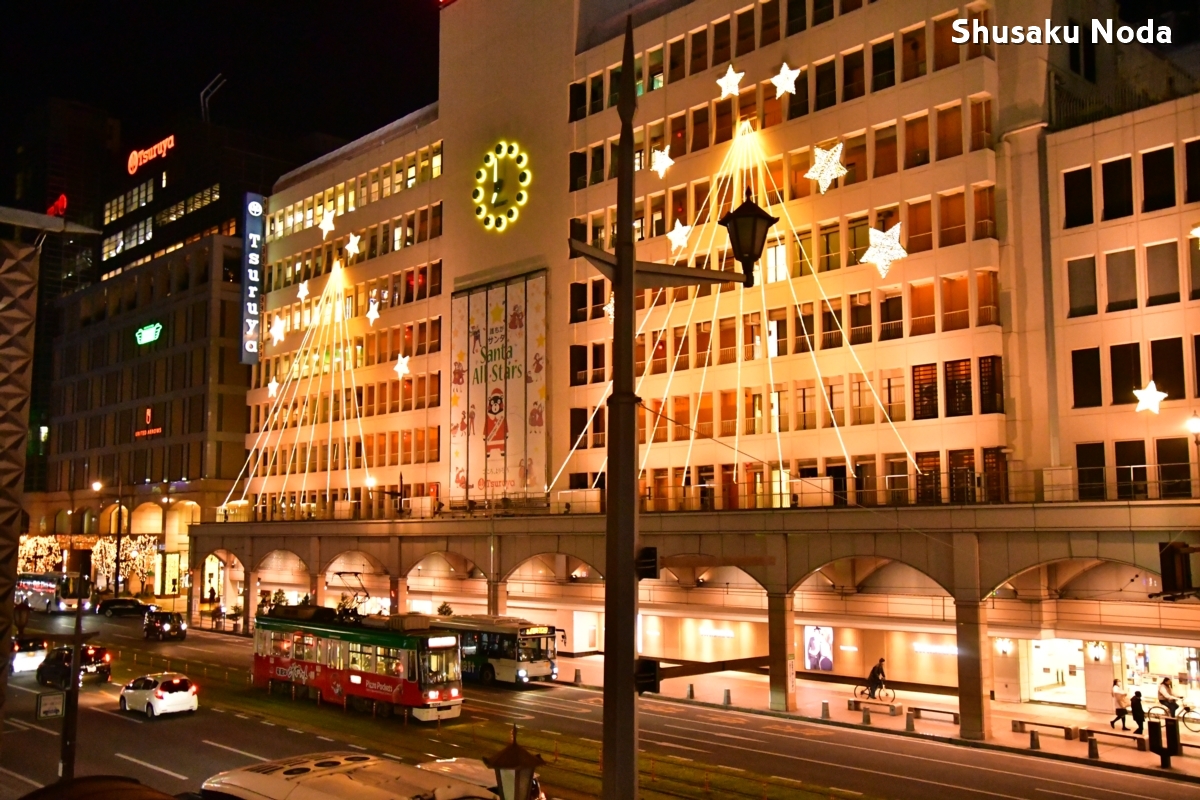 鉄道写真・夜景・路面電車・撮影地：熊本市電・通町筋－水道町