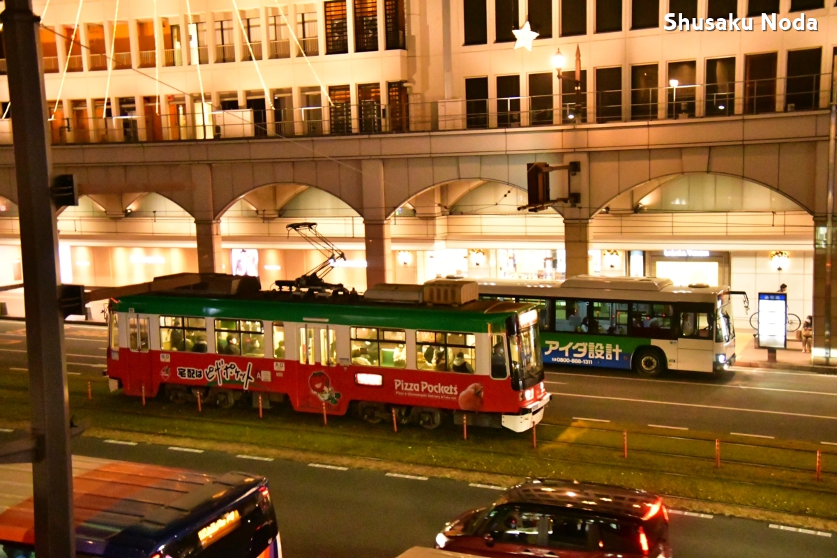 鉄道写真・夜景・路面電車・撮影地：熊本市電・通町筋－水道町