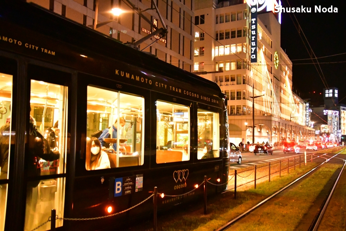 鉄道写真・夜景・路面電車・撮影地：熊本市電・水道町