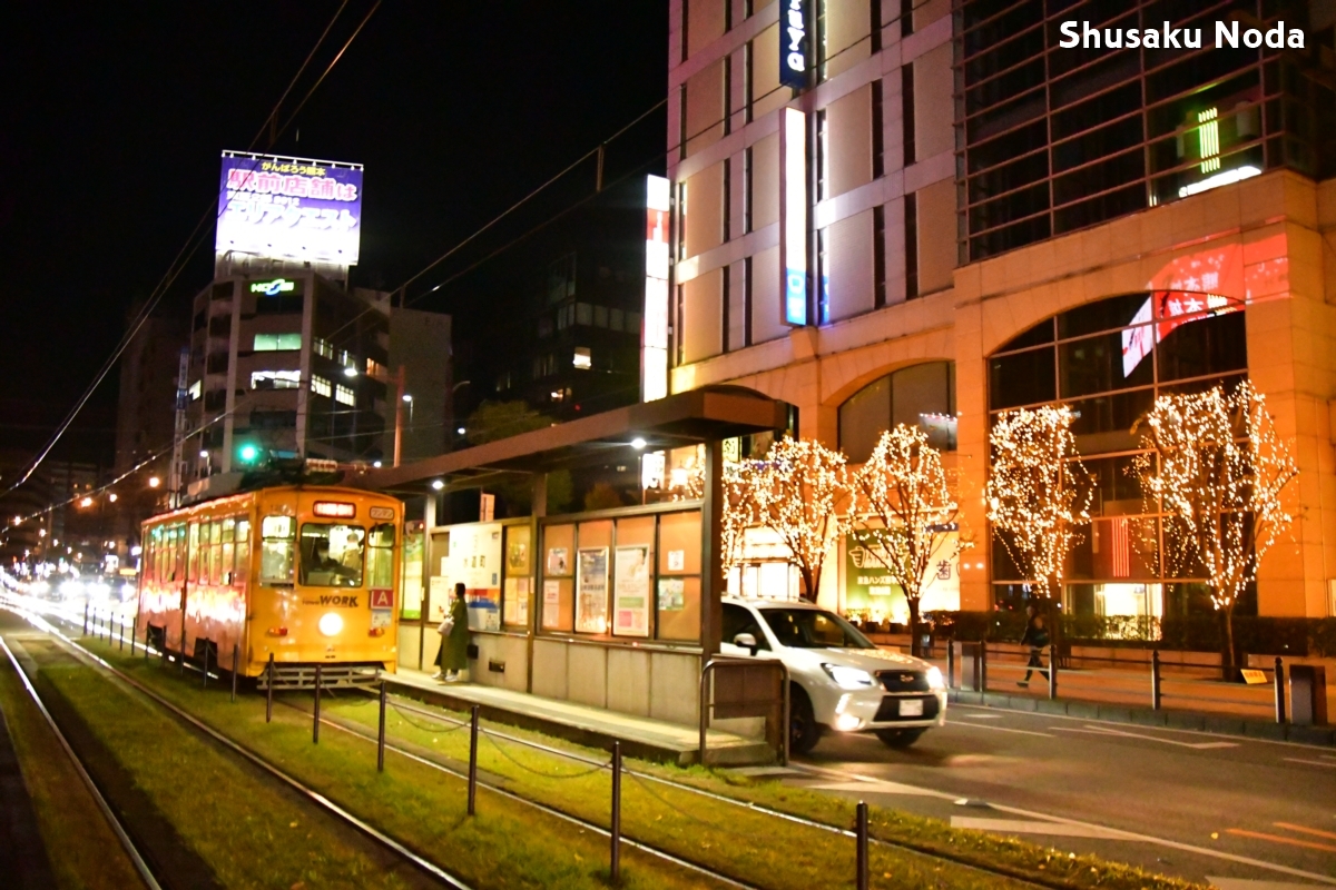 鉄道写真・夜景・路面電車・撮影地：熊本市電・水道町