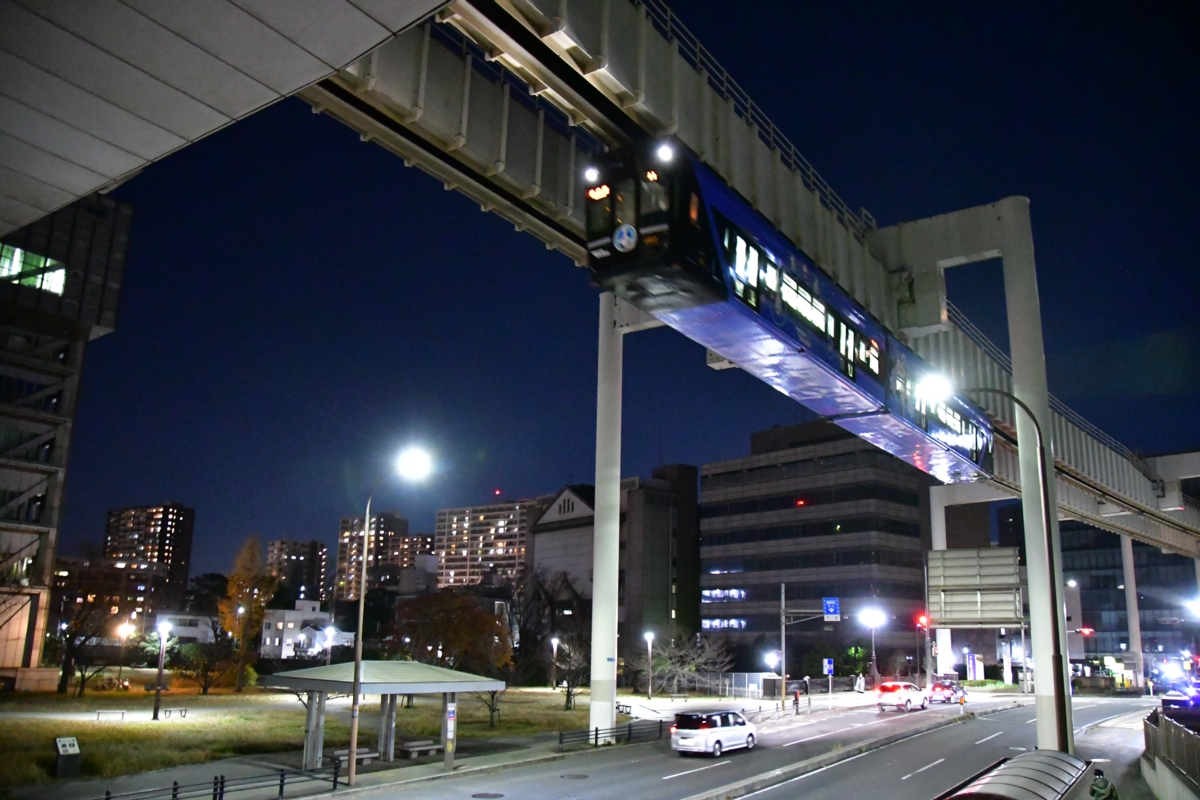 撮影・夜景・千葉都市モノレール・県庁前