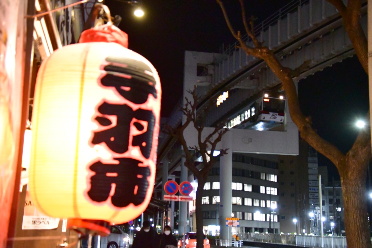 撮影・夜景・千葉都市モノレール・葭川公園－県庁前