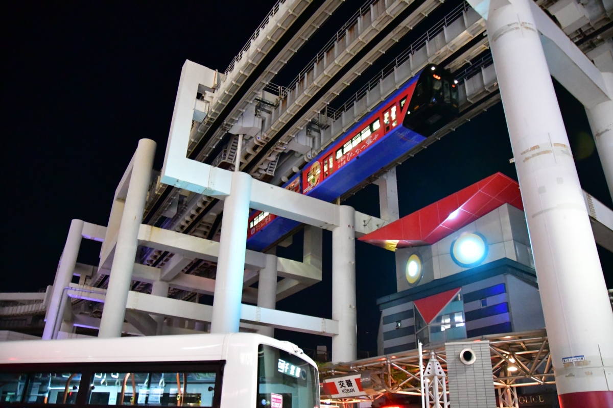撮影・夜景・千葉都市モノレール・千葉