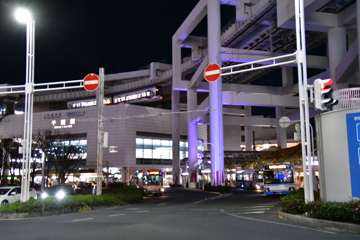 撮影・夜景・千葉都市モノレール・千葉