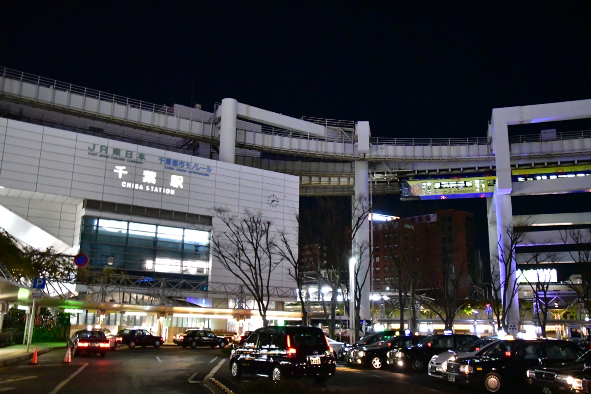 撮影・夜景・千葉都市モノレール・千葉