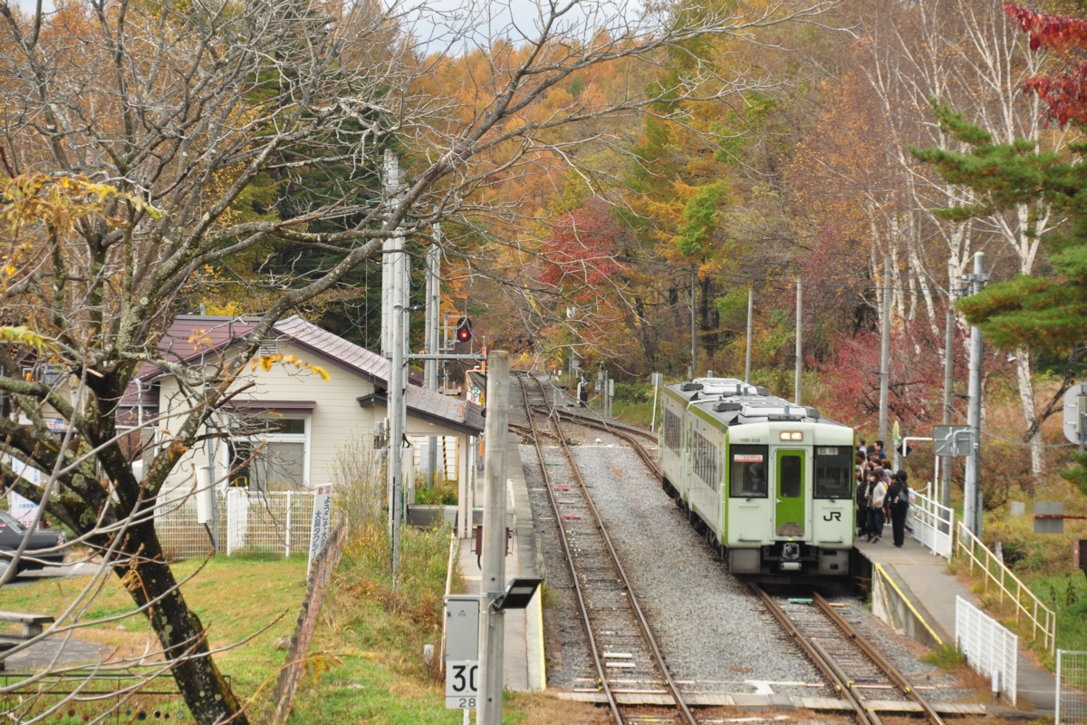 撮影・紅葉・小海線・甲斐大泉