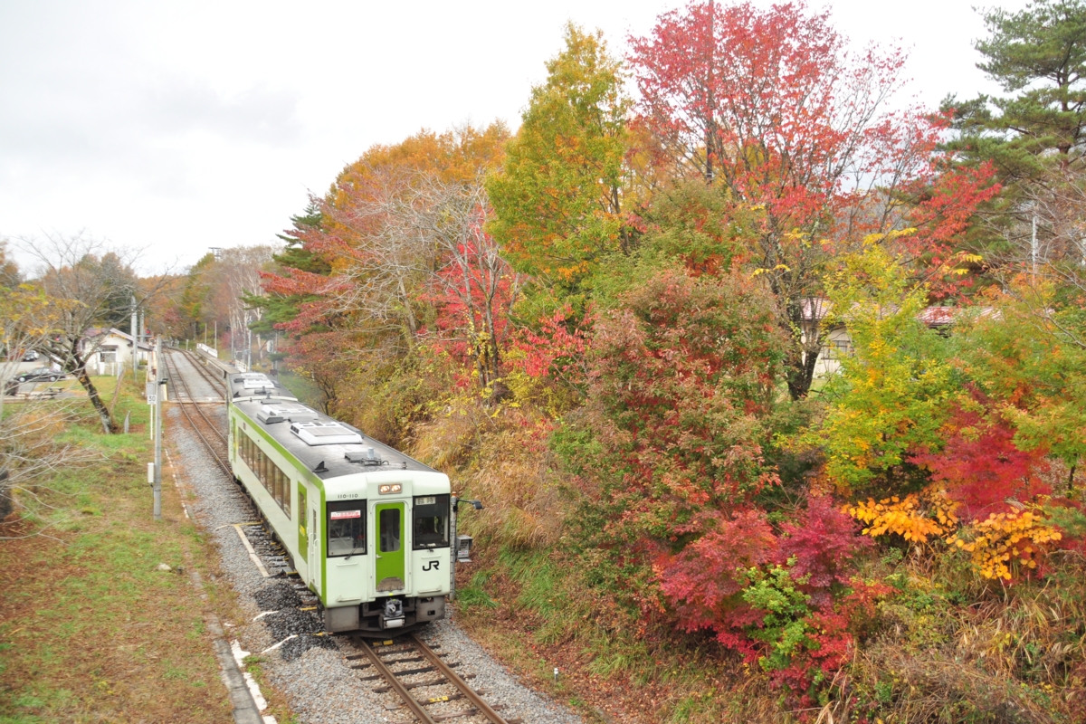 撮影・紅葉・小海線・甲斐大泉