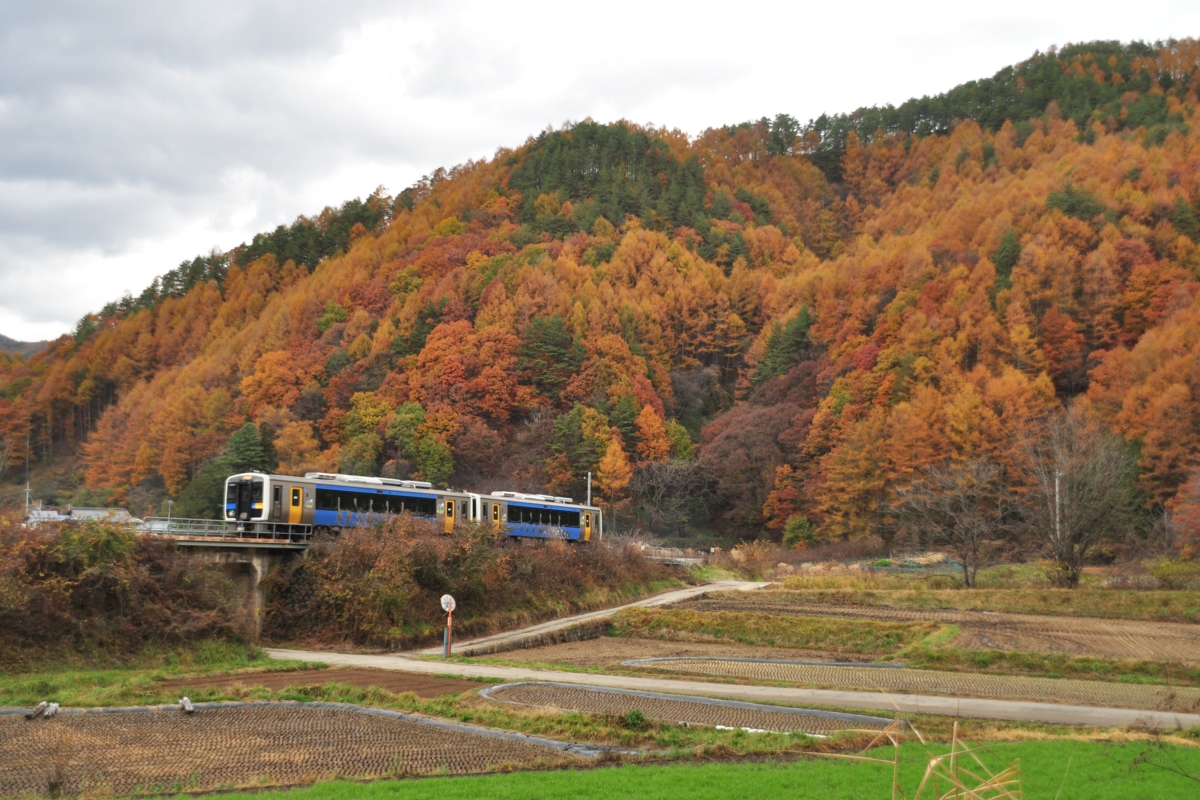 撮影・紅葉・小海線・信濃川上－佐久広瀬
