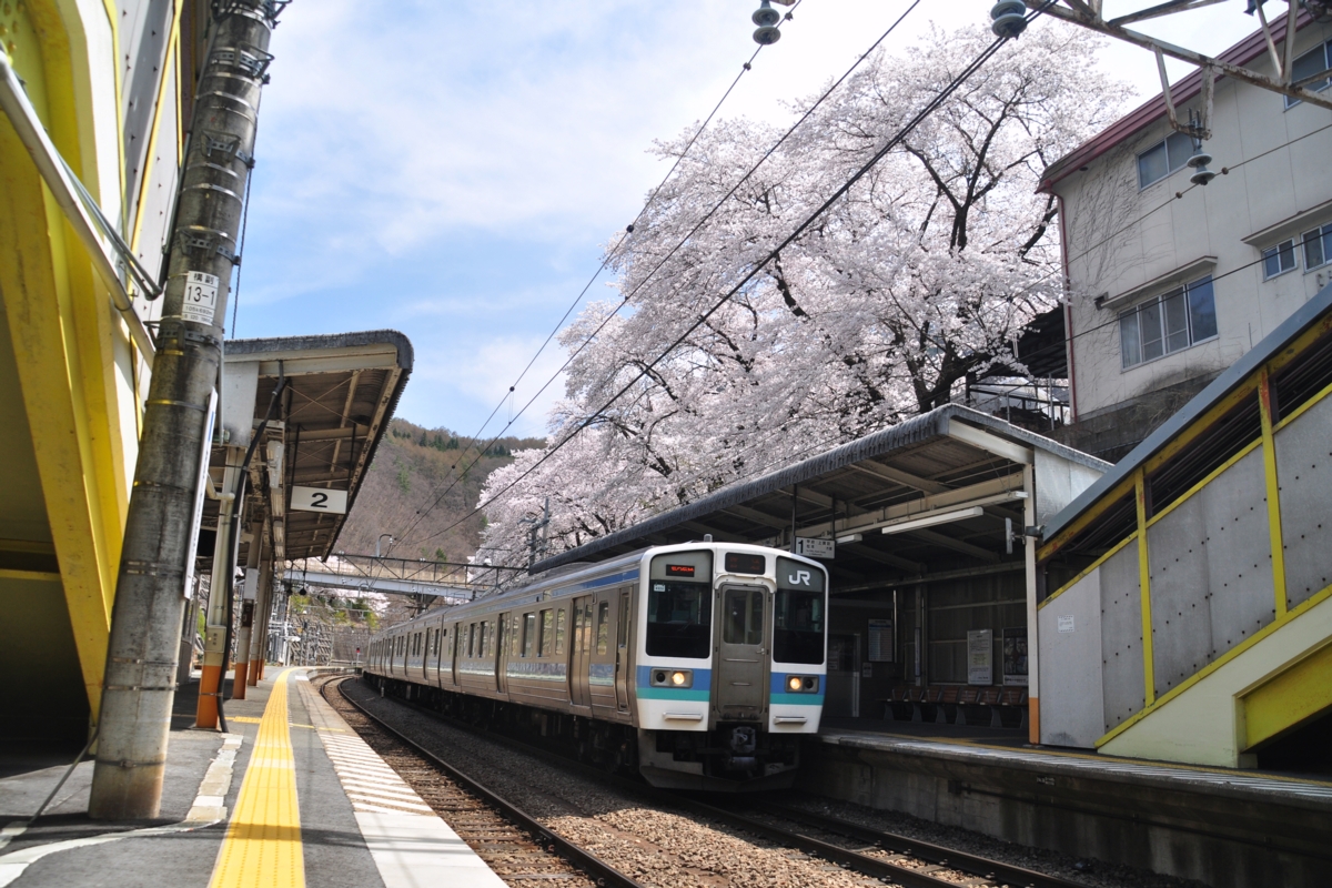 撮影・桜・中央本線・甲斐大和