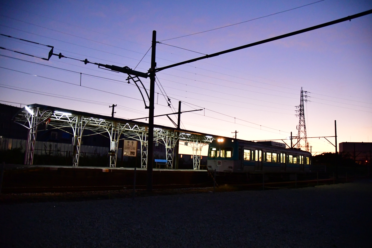 撮影・夜景・岳南電車・比奈