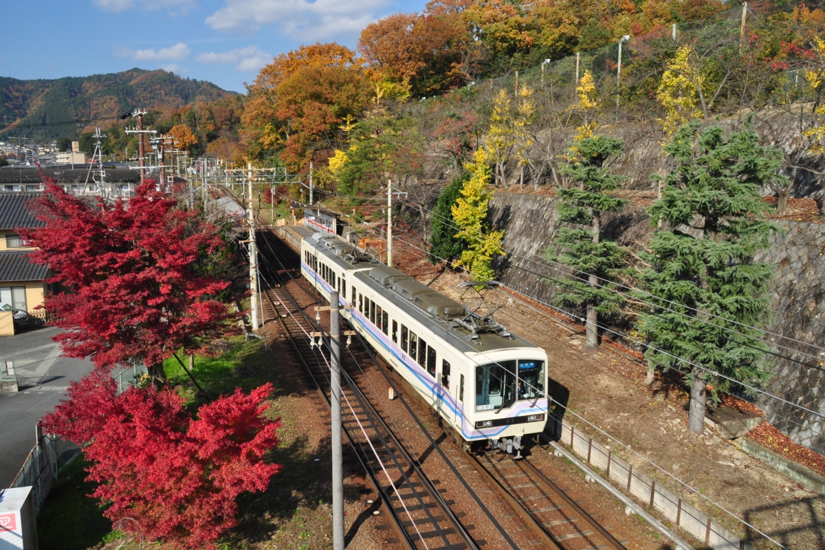 撮影・紅葉・叡山電車・二軒茶屋