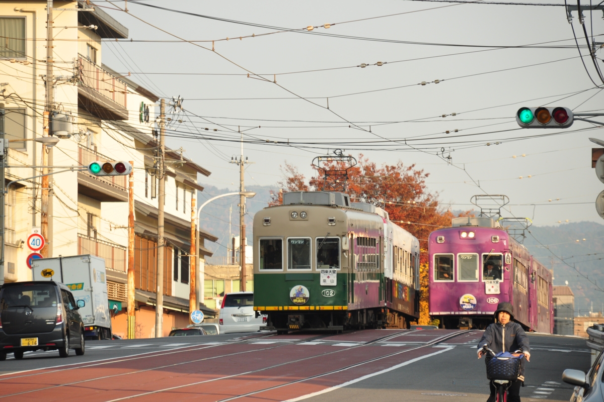 撮影・紅葉・嵐電・西大路三条－山ノ内
