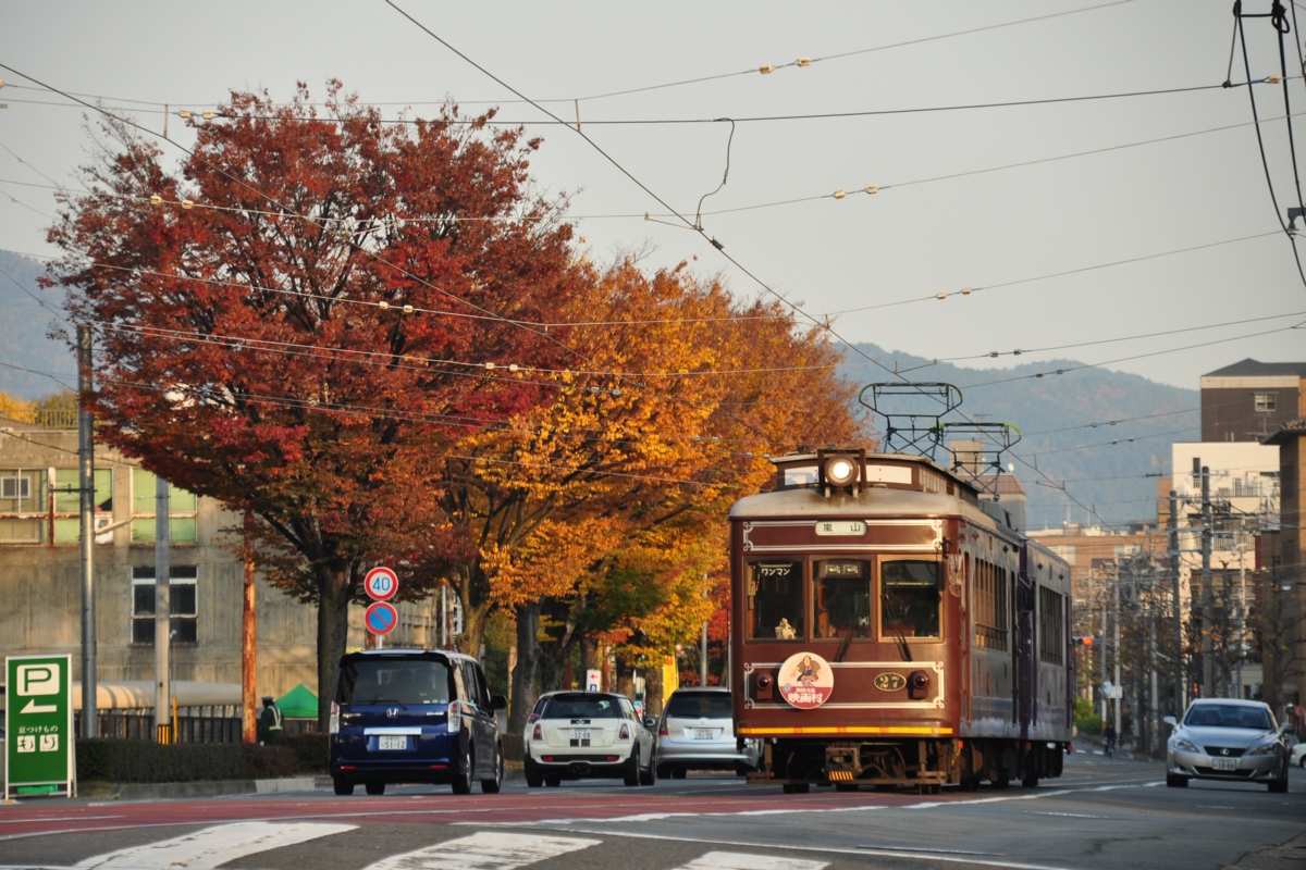 撮影・紅葉・嵐電・西大路三条－山ノ内