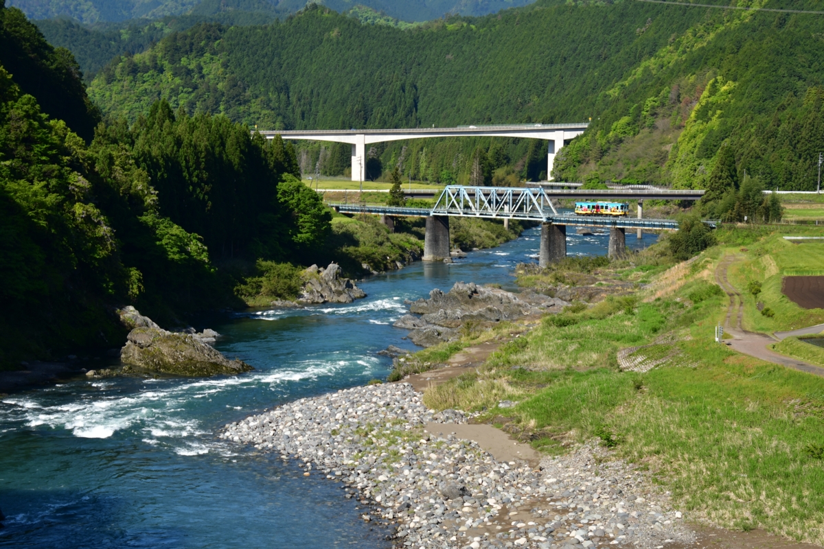 撮影・新緑・長良川鉄道・赤池