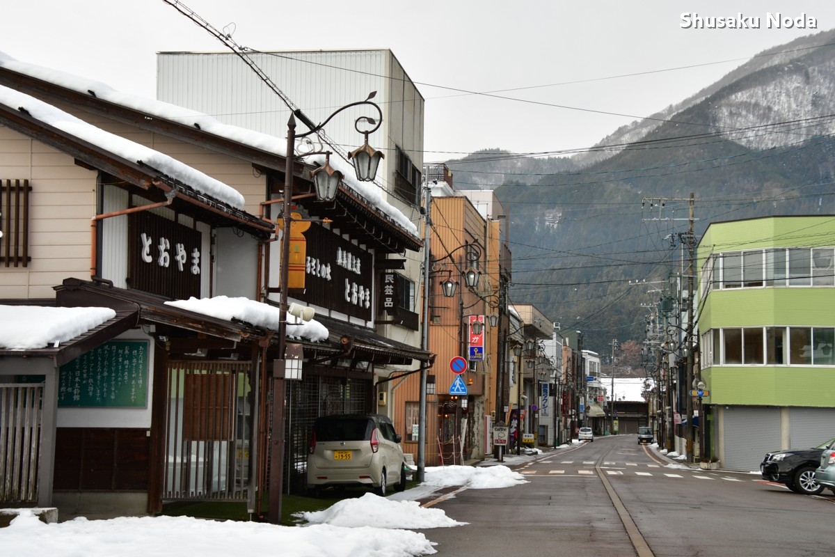 鉄道写真・冬・雪景色・撮影地：長良川鉄道・美濃白鳥