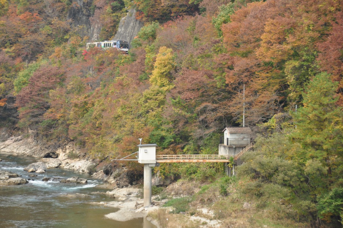 撮影・紅葉・会津鉄道・会津下郷－弥五島