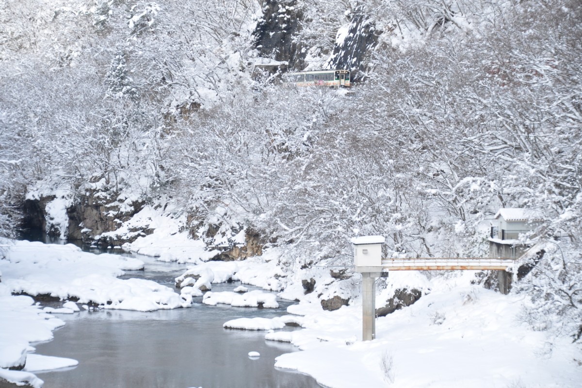 撮影・雪・会津鉄道・会津下郷－弥五島