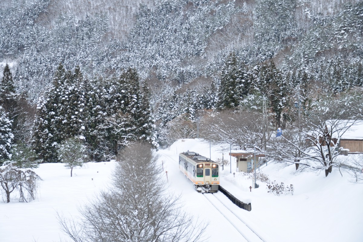 撮影・雪・会津鉄道・大川ダム公園