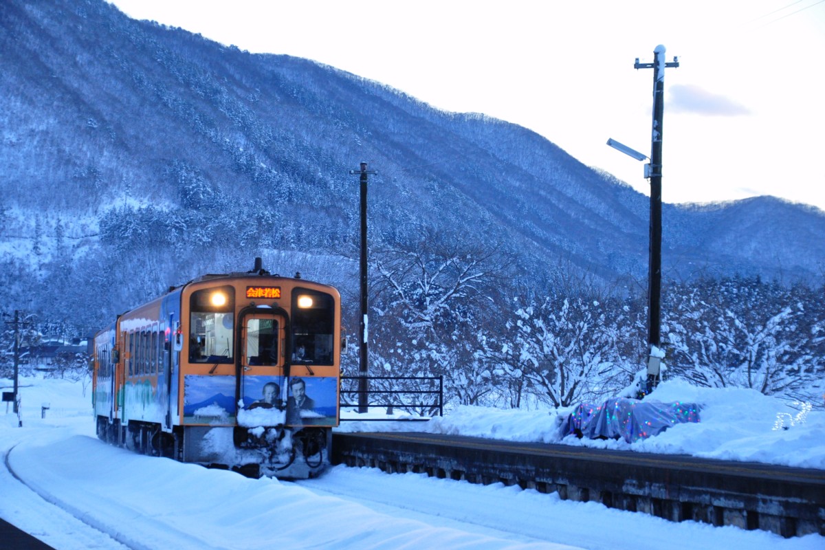 撮影・雪・会津鉄道・芦ノ牧温泉