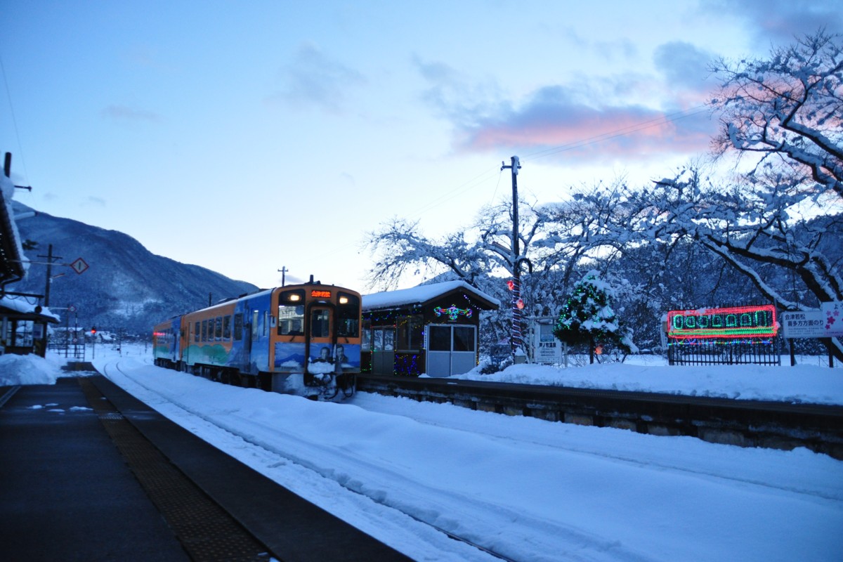 撮影・雪・会津鉄道・芦ノ牧温泉