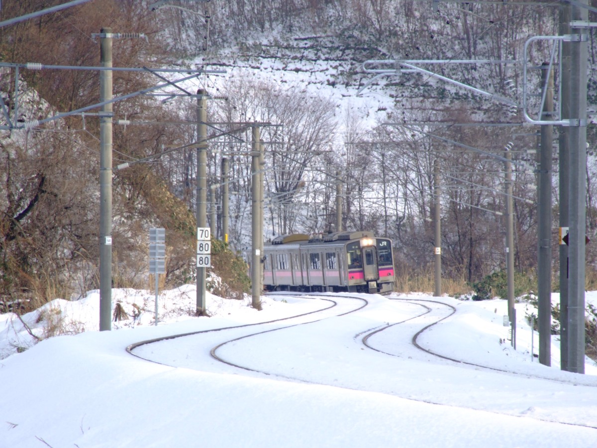 撮影・雪・奥羽本線・羽後境－大張野