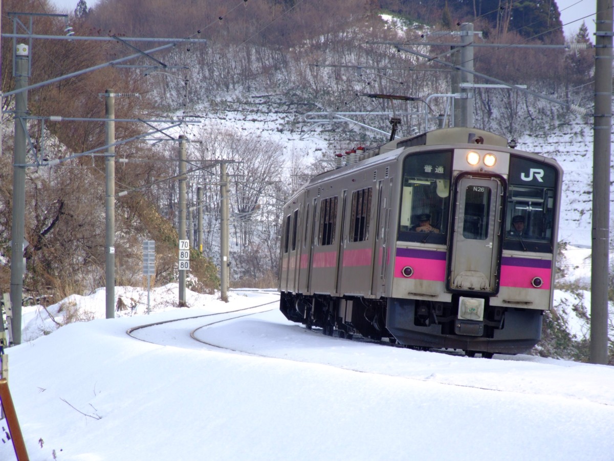 撮影・雪・奥羽本線・羽後境－大張野