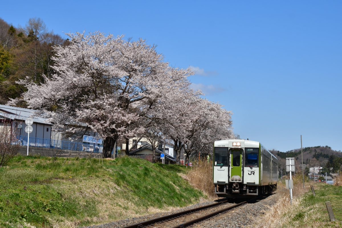 鉄道写真・撮影・桜・磐越東線・神俣－菅谷