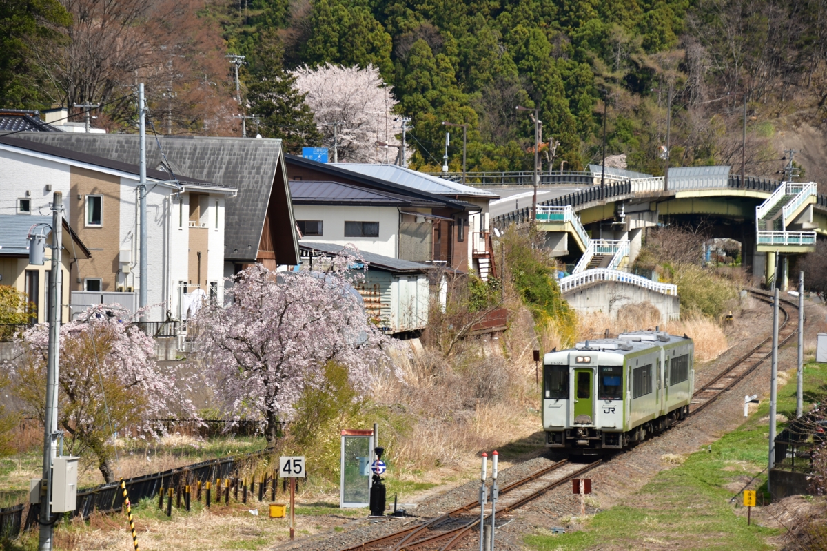 鉄道写真・撮影・桜・磐越東線・三春