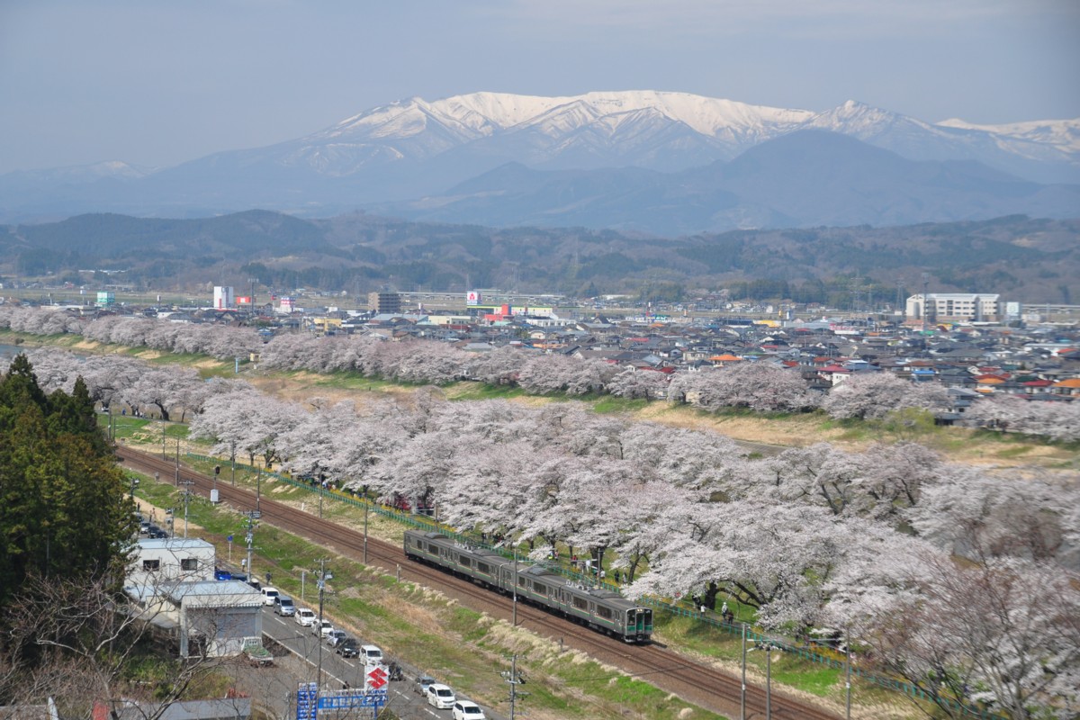 撮影・東北本線・桜・船岡
