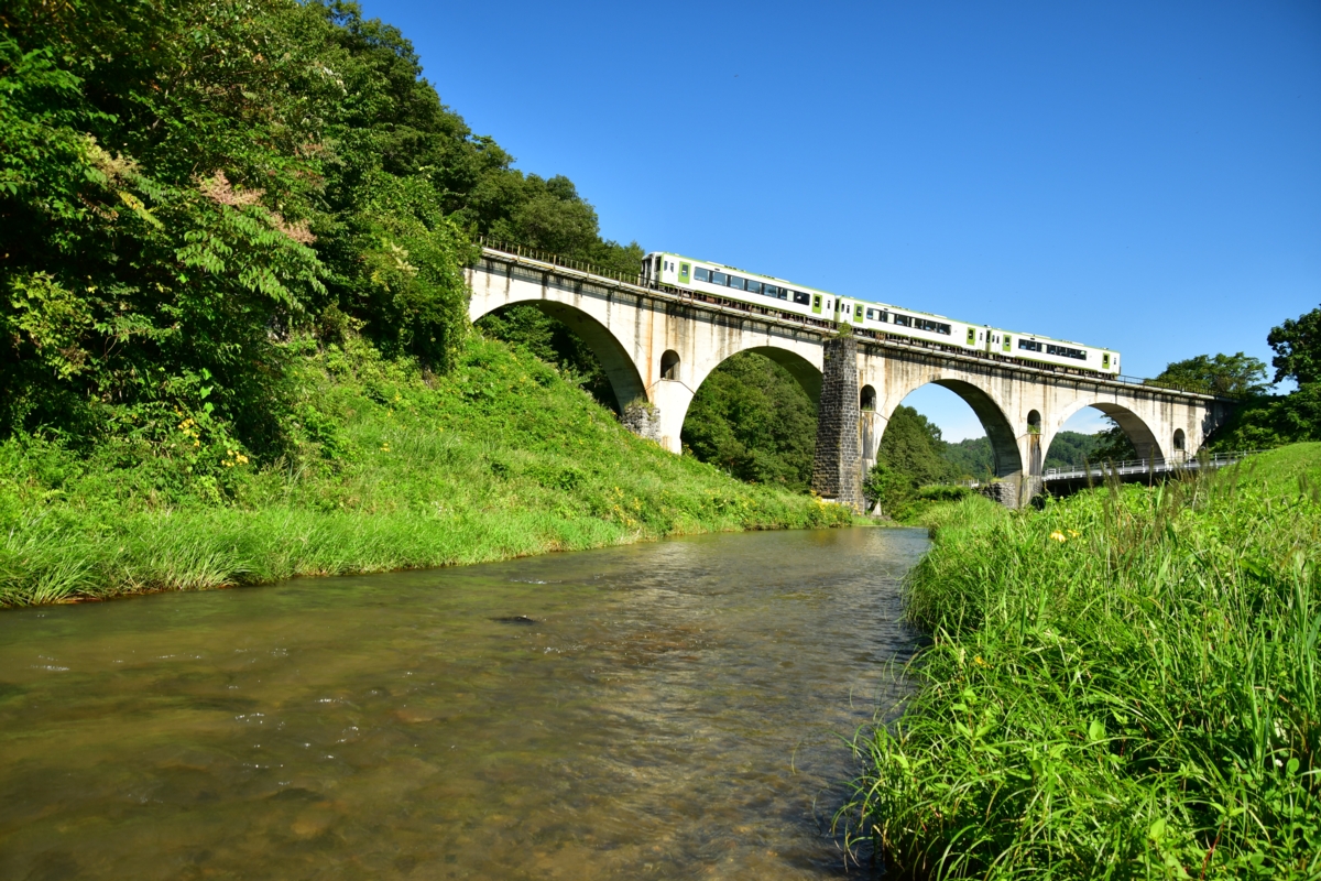 鉄道写真・秋・撮影地：釜石線・宮守－柏木平
