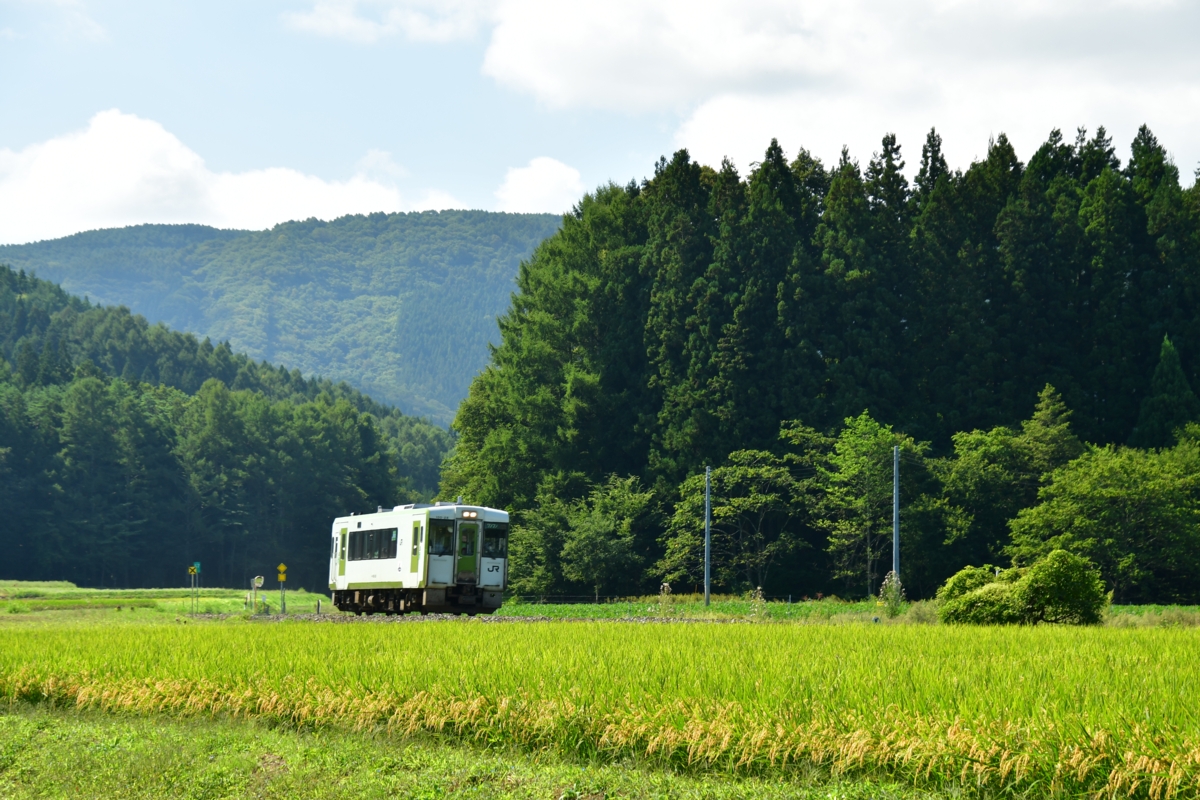 鉄道写真・秋・撮影地：釜石線・岩手上郷－平倉